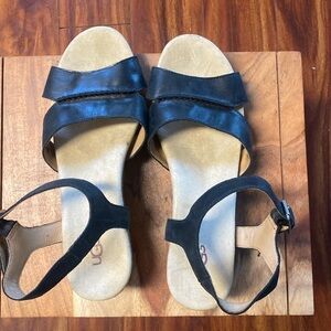 UGG Cloverdale Espadrille Wedge Sandal Black 11